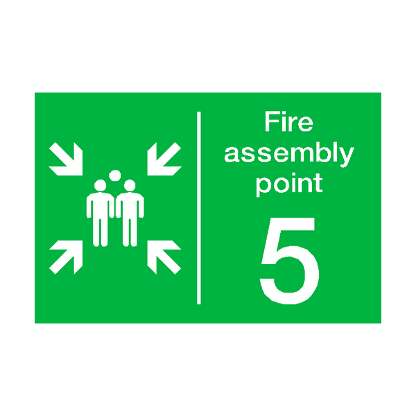 Fire Assembly Point Five Sign - PVC Safety Signs