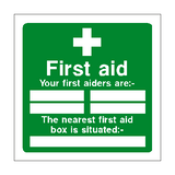 First Aid Personnel Box Sign - PVC Safety Signs