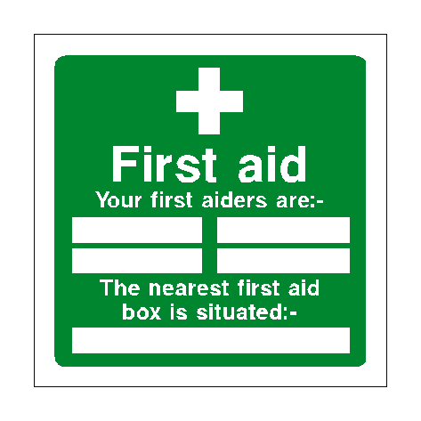 First Aid Personnel Box Sign PVC Safety Signs