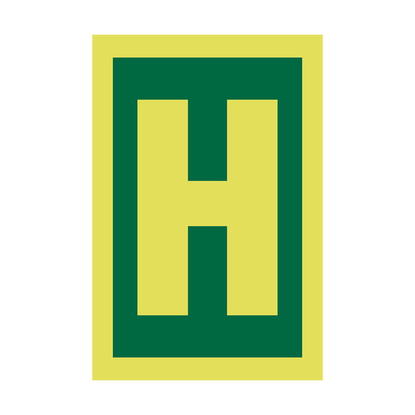 IMO Letter H Sign Photoluminescent - PVC Safety Signs