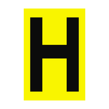 Letter H Yellow Sign - PVC Safety Signs