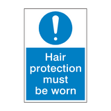 Hair Protection Mandatory Sign - PVC Safety Signs