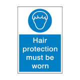 Hair Protection Must Be Worn Sign - PVC Safety Signs
