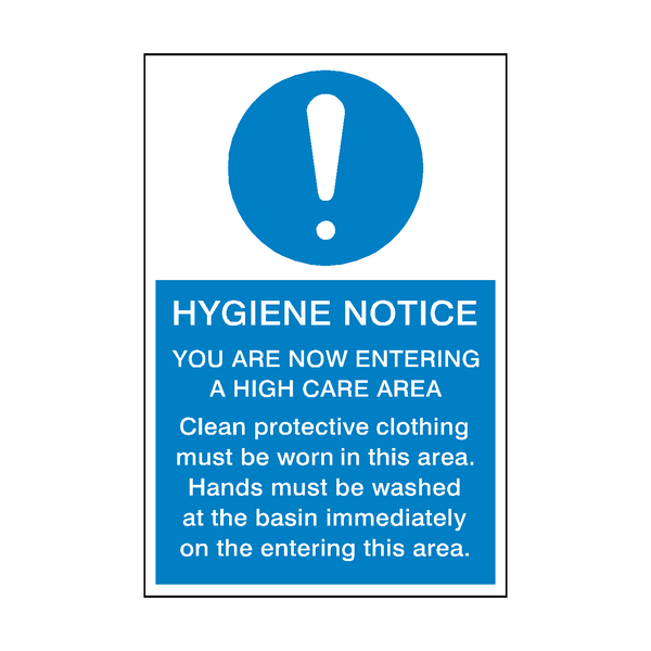 Hygiene Notice Sign - PVC Safety Signs