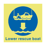 Lower Rescue Boat Sign - PVC Safety Signs