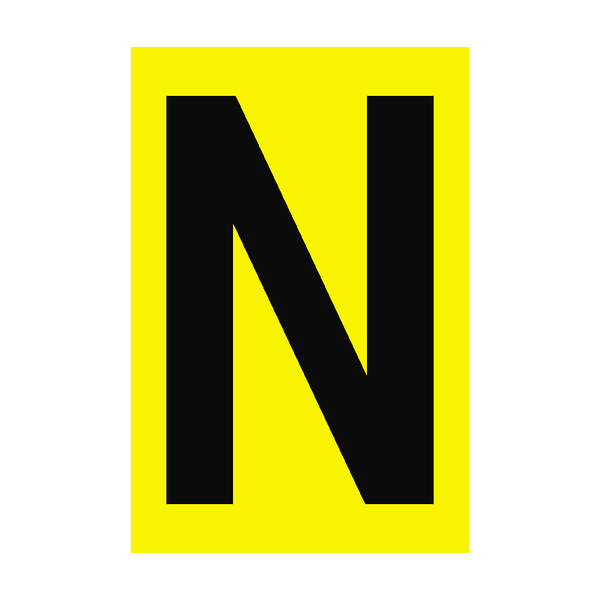 Letter N Yellow Sign - PVC Safety Signs
