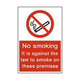 No Smoking Law Sign - PVC Safety Signs