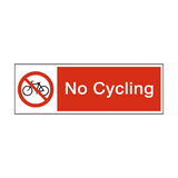 No Cycling Safety Sign - PVC Safety Signs