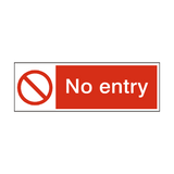 No Entry Safety Sign - PVC Safety Signs