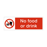 No Food or Drink Safety Sign - PVC Safety Signs