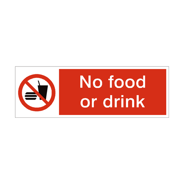 No Food or Drink Safety Sign - PVC Safety Signs