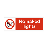 No Naked Lights Safety Sign - PVC Safety Signs
