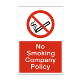 No Smoking Company Policy Sign - PVC Safety Signs