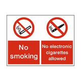 No Smoking No Electronic Dual Sign - PVC Safety Signs