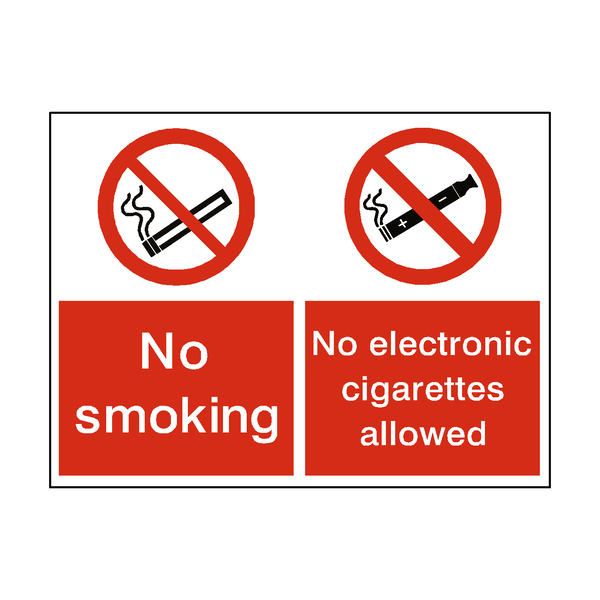 No Smoking No Electronic Dual Sign - PVC Safety Signs