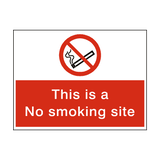 No Smoking Site Sign - PVC Safety Signs