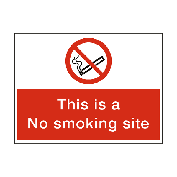 No Smoking Site Sign - PVC Safety Signs