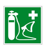 Oxygen Resuscitator Symbol Sign - PVC Safety Signs