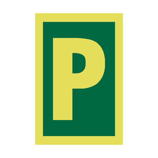 IMO Letter P Sign Photoluminescent - PVC Safety Signs