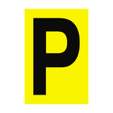 Letter P Yellow Sign - PVC Safety Signs