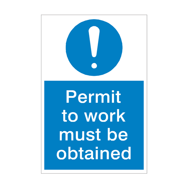 Work Permit Safety Sign - PVC Safety Signs