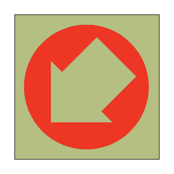 Photoluminescent Arrow Sign Down Left - PVC Safety Signs
