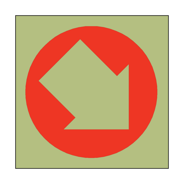 Photoluminescent Arrow Sign Down Right - PVC Safety Signs