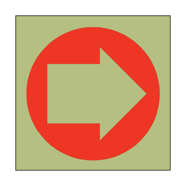 Photoluminescent Arrow Sign Right - PVC Safety Signs