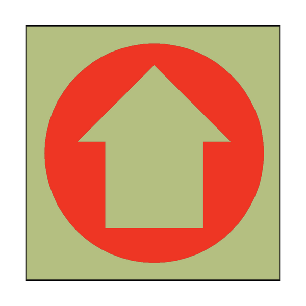 Photoluminescent Arrow Sign Up - PVC Safety Signs