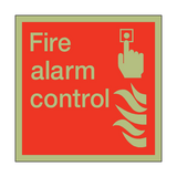 Photoluminescent Fire Alarm Control Square Sign - PVC Safety Signs
