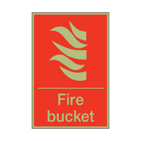 Photoluminescent Fire Bucket Sign - PVC Safety Signs