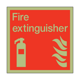 Photoluminescent Fire Extinguisher Square Safety Sign - PVC Safety Signs