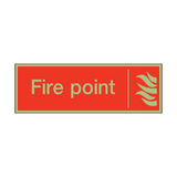 Photoluminescent Fire Point Safety Sign - PVC Safety Signs