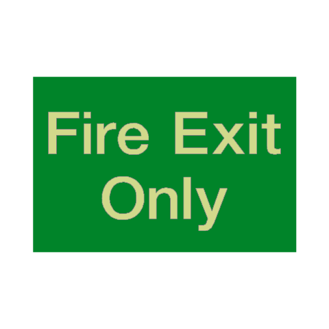 Fire Exit Only Photoluminescent Sign - PVC Safety Signs