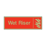 Photoluminescent Wet Riser Safety Sign - PVC Safety Signs