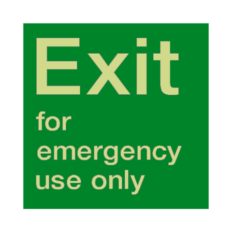 Exit For Emergency Use Photoluminescent Sign - PVC Safety Signs
