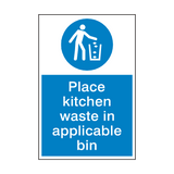 Place Kitchen Waste In Bin Sign - PVC Safety Signs