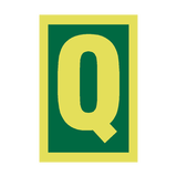 IMO Letter Q Sign Photoluminescent - PVC Safety Signs