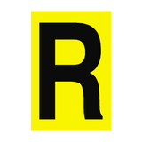 Letter R Yellow Sign - PVC Safety Signs