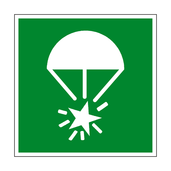 Rocket Parachute Flare Symbol Sign - PVC Safety Signs