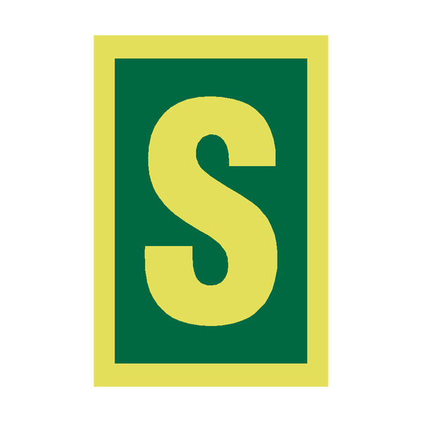 IMO Letter S Sign Photoluminescent - PVC Safety Signs