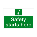 Safety Starts Here Sign - PVC Safety Signs