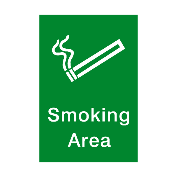 Smoking Area Portrait Sign - PVC Safety Signs
