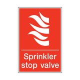 Sprinkler Stop Valve Sign - PVC Safety Signs