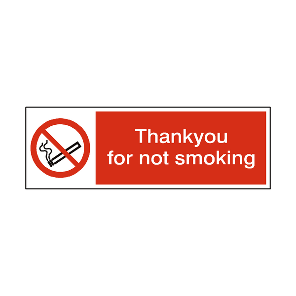 Thank You For Not Smoking Sign - PVC Safety Signs