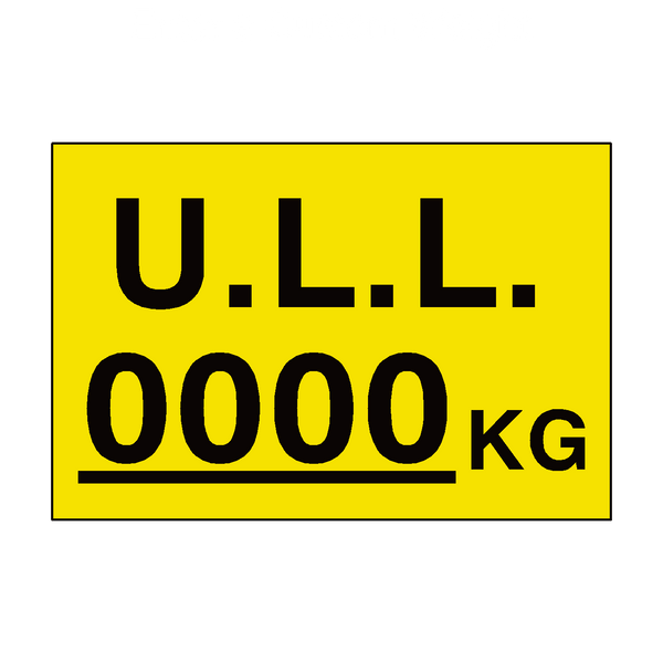 ULL Kg Sign Yellow Custom Weight - PVC Safety Signs