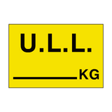 ULL KG Sign Yellow - PVC Safety Signs