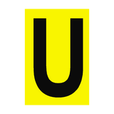 Letter U Yellow Sign - PVC Safety Signs