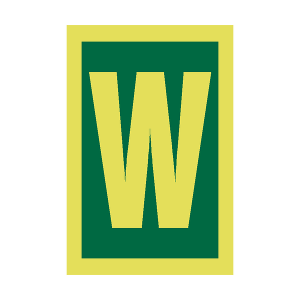 IMO Letter W Sign Photoluminescent - PVC Safety Signs