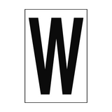 Letter W White Sign - PVC Safety Signs